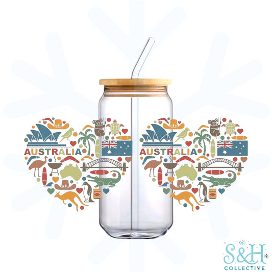 Australia - Heart (Holographic Finish) 16oz Can Cup Tumbler