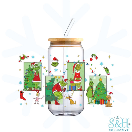 Grinch - Grid (Standard Finish) 16oz Can Cup Tumbler
