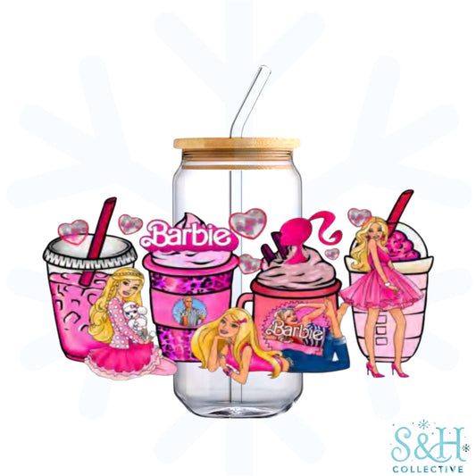 Pink Doll (Holographic Finish) 16oz Can Cup Tumbler