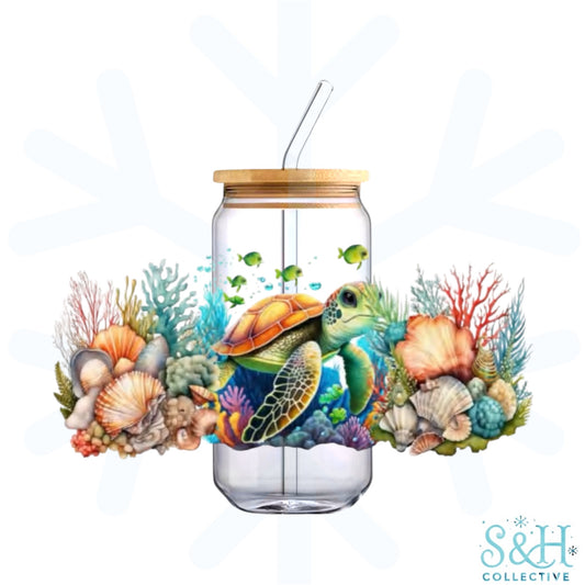 Turtle (Holographic Finish) 16oz Can Cup Tumbler