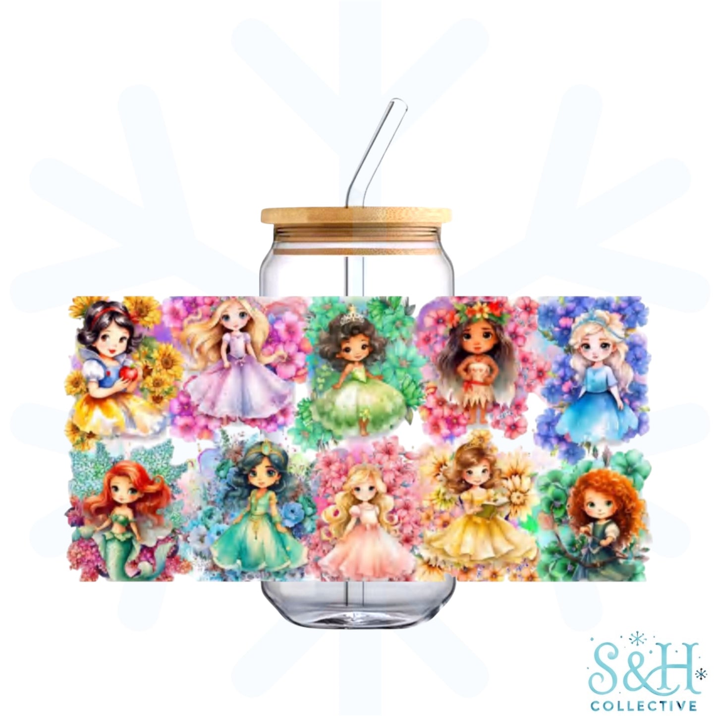 Princess Collection - (Holographic Finish) 16oz Can Cup Tumbler