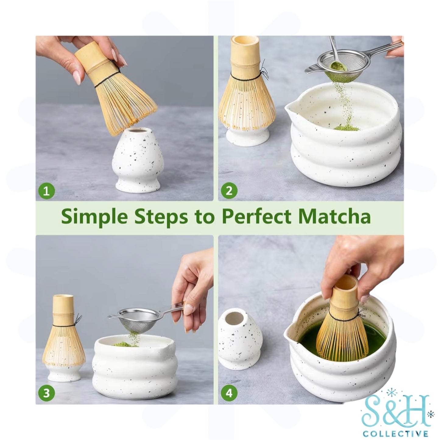 8pcs Matcha Set in Pink Carry Case Gift Box