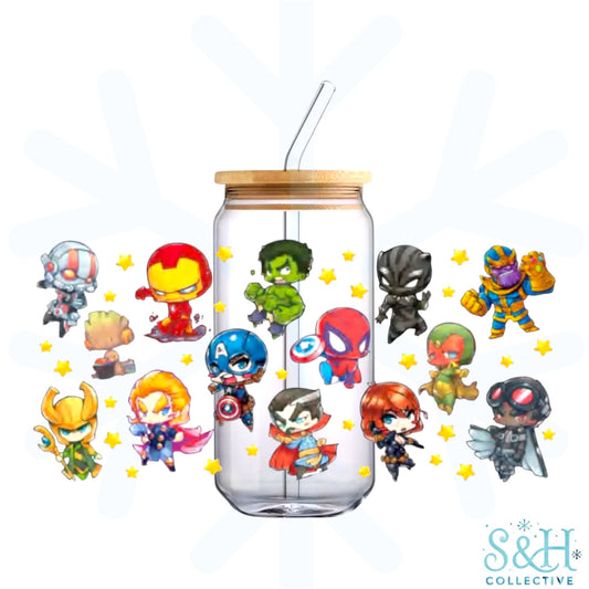 Superheroes - Stars (Standard Finish) 16oz Can Cup Tumbler