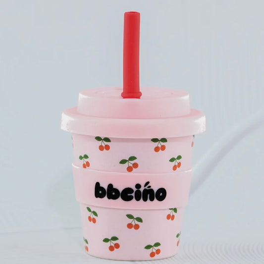 BBcino 4oz (120mL) Babychino Cup - Cherries (Straw Included)