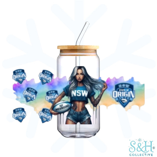 Rugby - NSW (Holographic Finish) 16oz Can Cup Tumbler