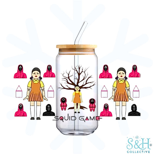 Squid Games - Tree (Holographic Finish) 16oz Can Cup Tumbler - CLEARANCE