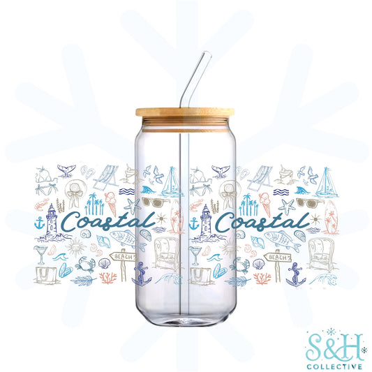 Coastal (Holographic Finish) 16oz Can Cup Tumbler