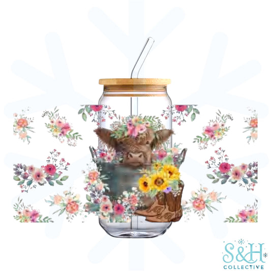 Highland Cow (Standard Finish) 16oz Can Cup Tumbler