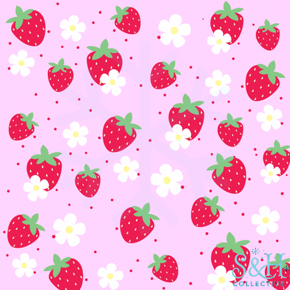 Fabric Wristlet - Bright Strawberries