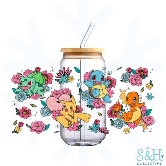 PK - Flowers (Standard Finish) 16oz Can Cup Tumbler