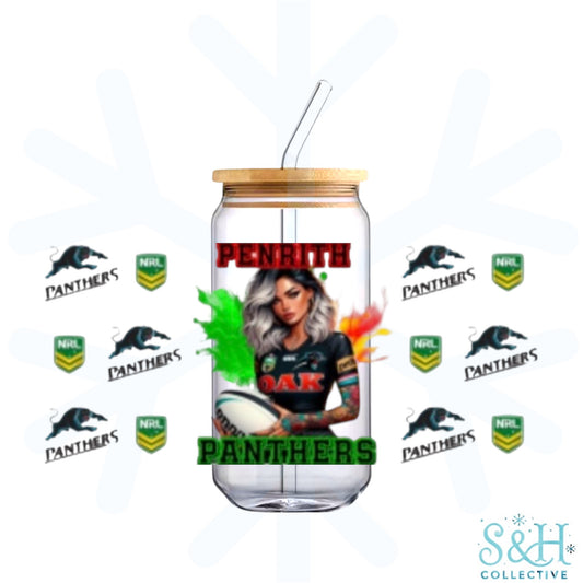 Rugby - Panthers (Holographic Finish) 16oz Can Cup Tumbler