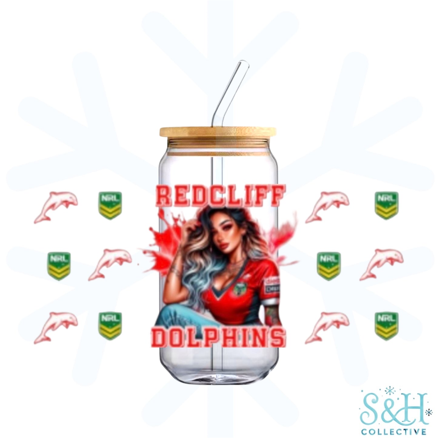 Rugby - Dolphins (Holographic Finish) 16oz Can Cup Tumbler