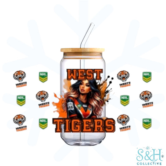 Rugby - Tigers (Holographic Finish) 16oz Can Cup Tumbler