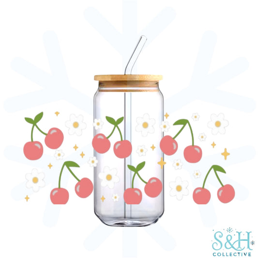 Cherry Flowers (Holographic Finish) 16oz Can Cup Tumbler (Copy)