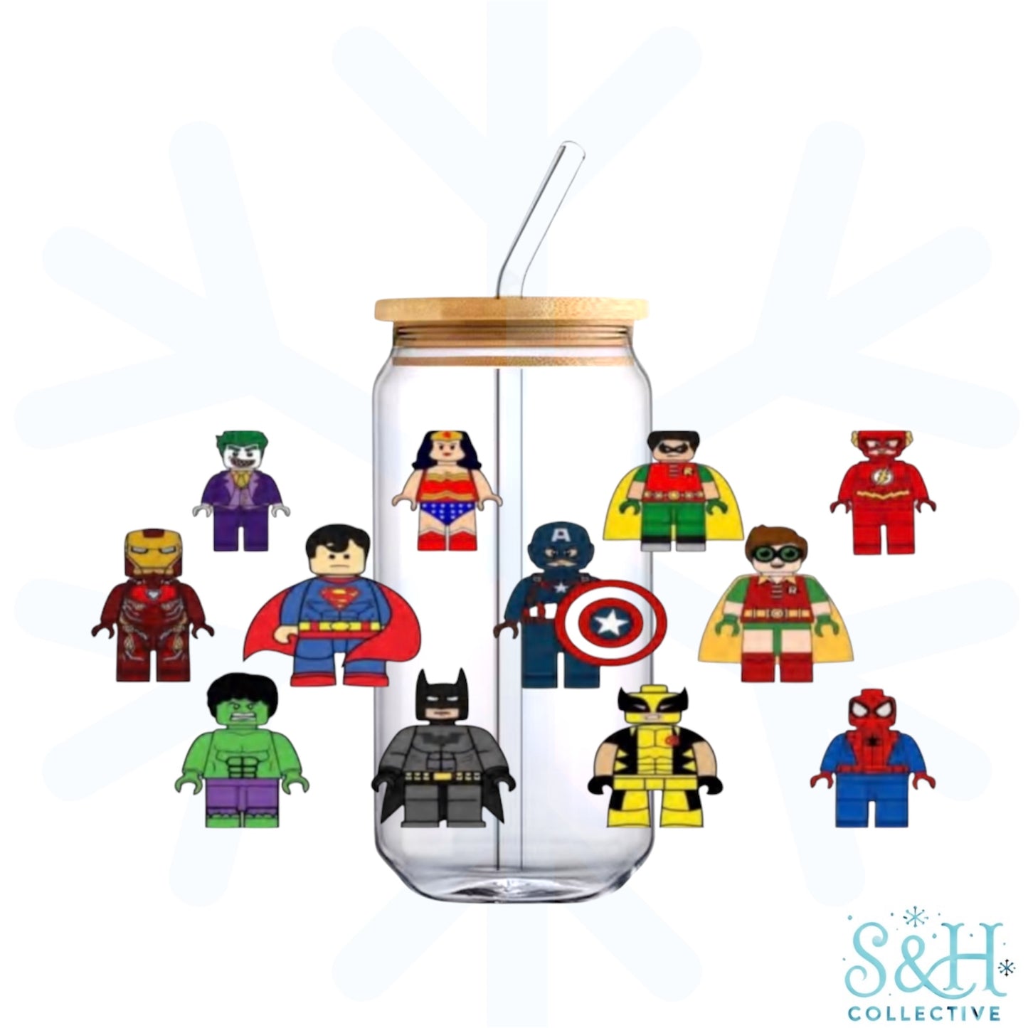 Superheroes - Brick Figures (Standard Finish) 16oz Can Cup Tumbler