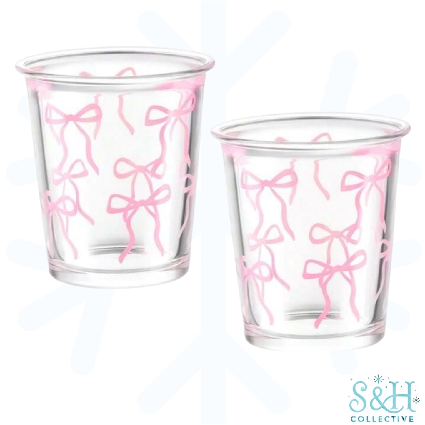 Pink Bow Glass - CLEARANCE