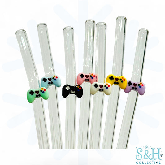Decorated Glass Straw - Gamers