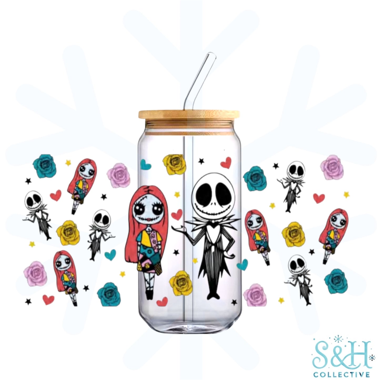 Nightmare Before Christmas - Jack & Sally (Holographic Finish) 16oz Can Cup Tumbler
