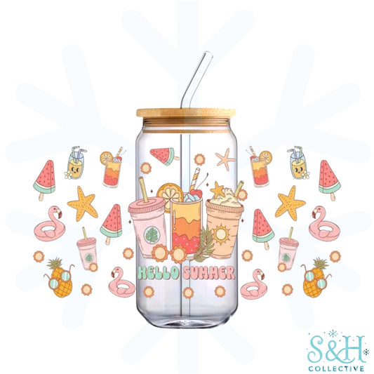 Hello Summer (Standard Finish) 16oz Can Cup Tumbler