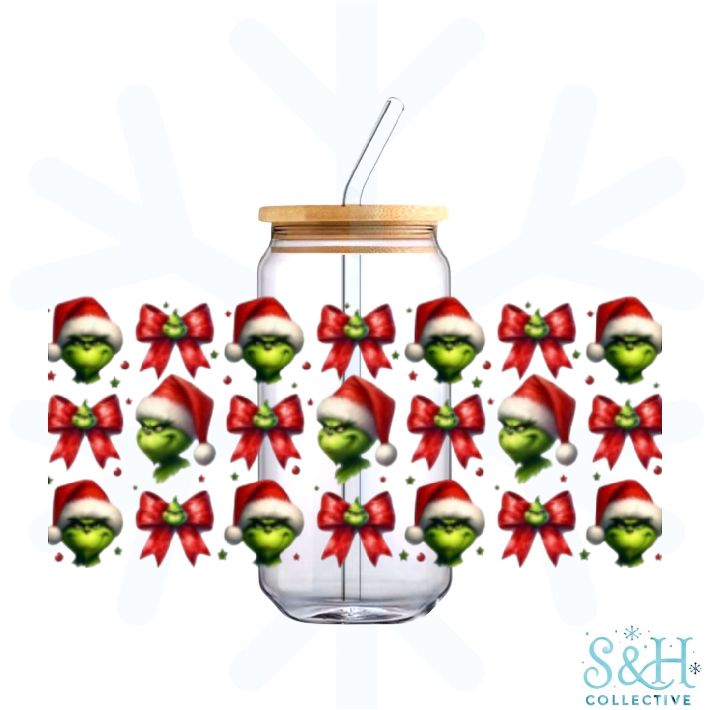 Grinch - Bows (Holographic Finish) 16oz Can Cup Tumbler