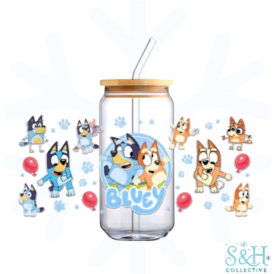 Blue Dog - Circle (Standard Finish) 16oz Can Cup Tumbler
