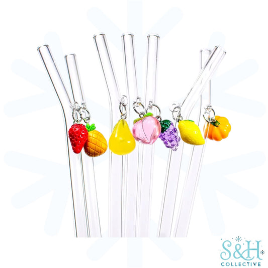 Dangle Charm Glass Straw