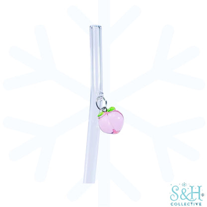 Dangle Charm Glass Straw