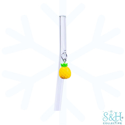 Dangle Charm Glass Straw
