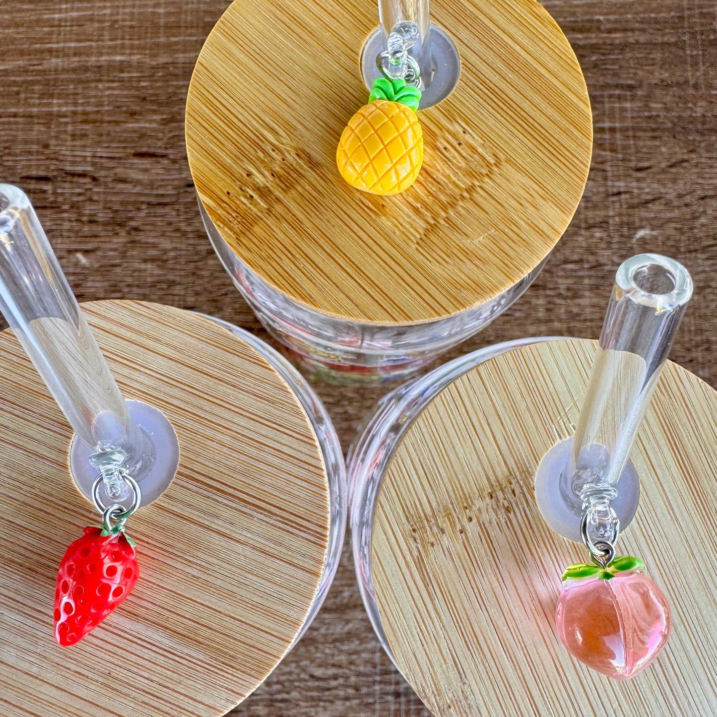 Dangle Charm Glass Straw